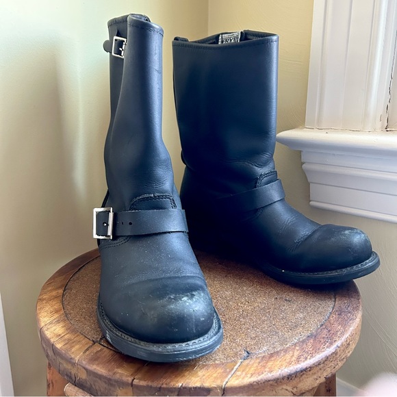 Frye Waterproof Engineer Moto Boot Black 6.5 - Picture 1 of 12